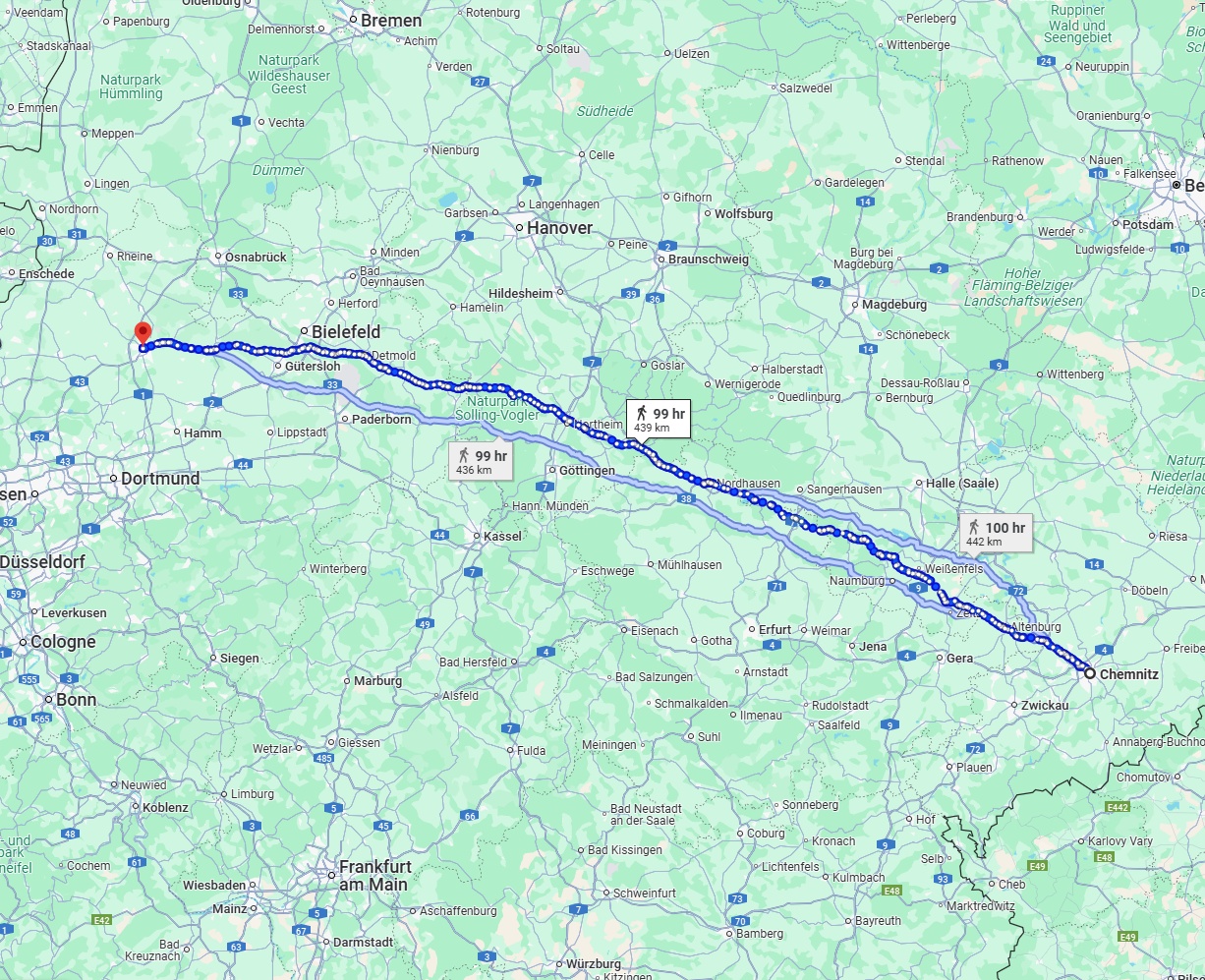 Anreise von Chemnitz Zu Münster Über 