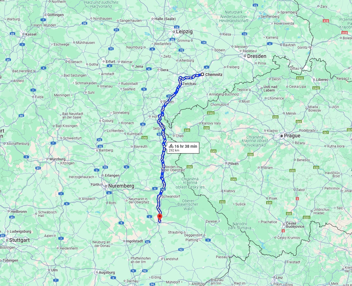 Anreise von Chemnitz Zu Regensburg Über 