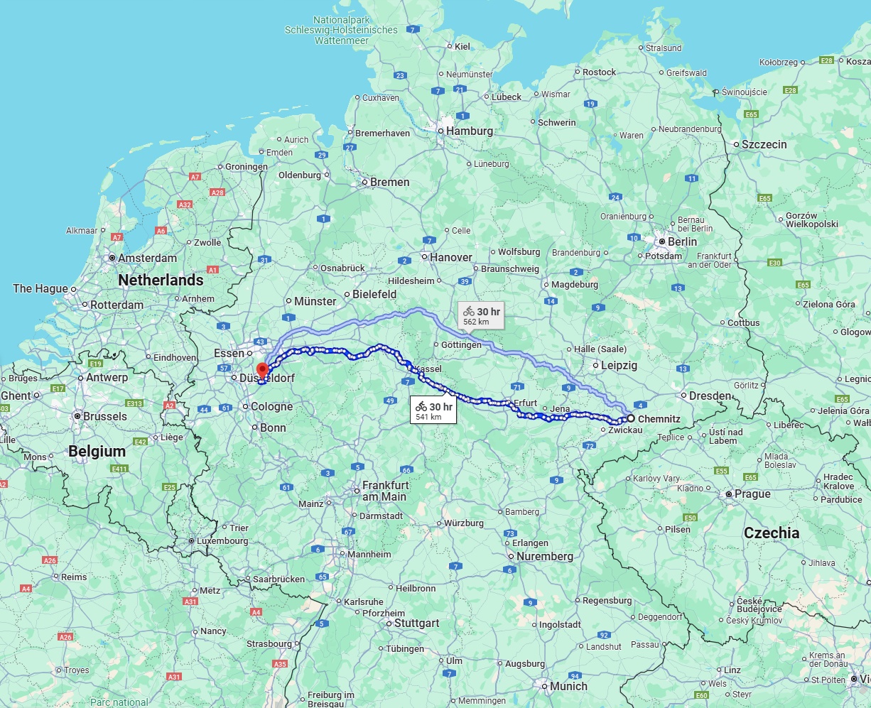Anreise von Chemnitz Zu Remscheid Über 