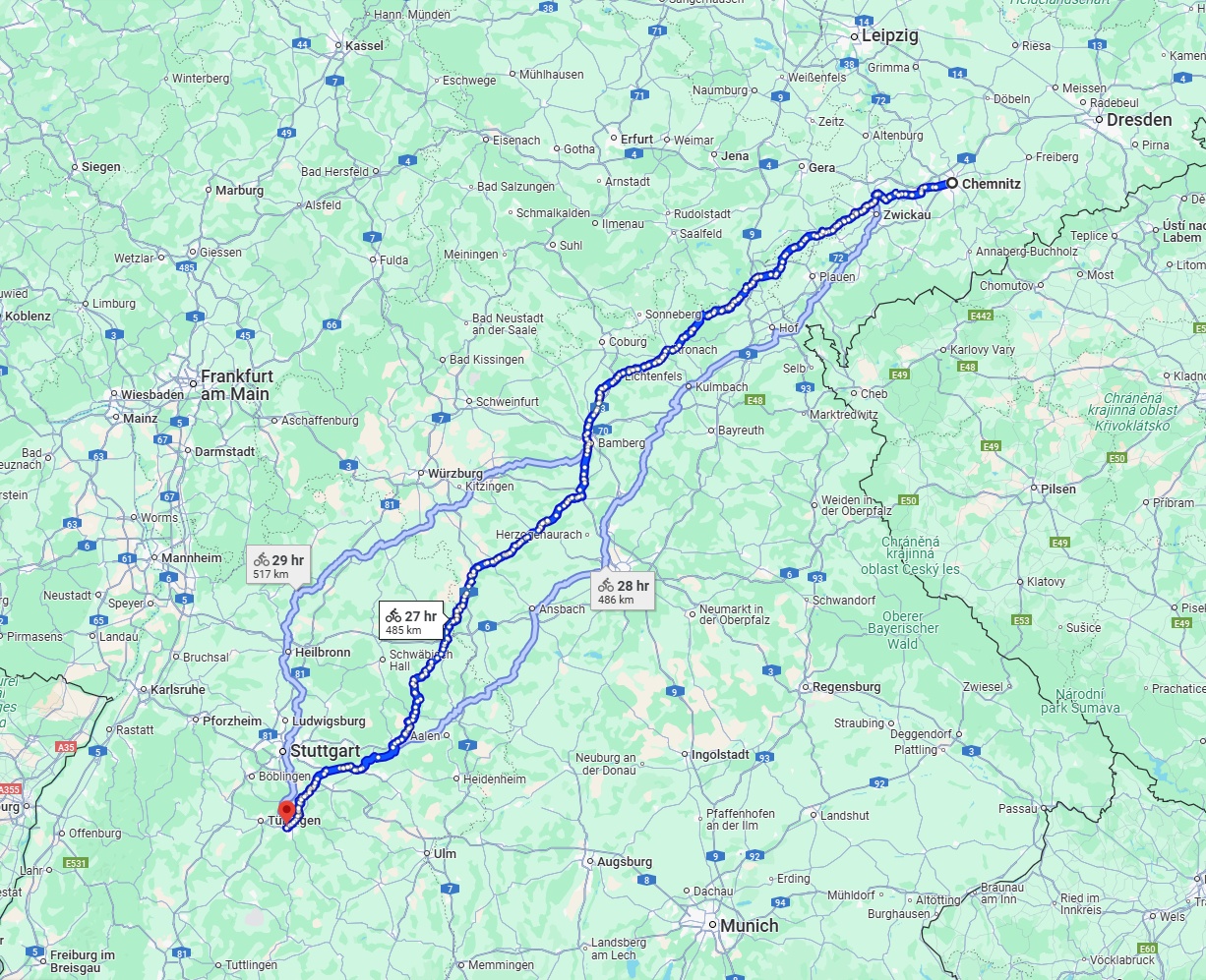Anreise von Chemnitz Zu Reutlingen Über 