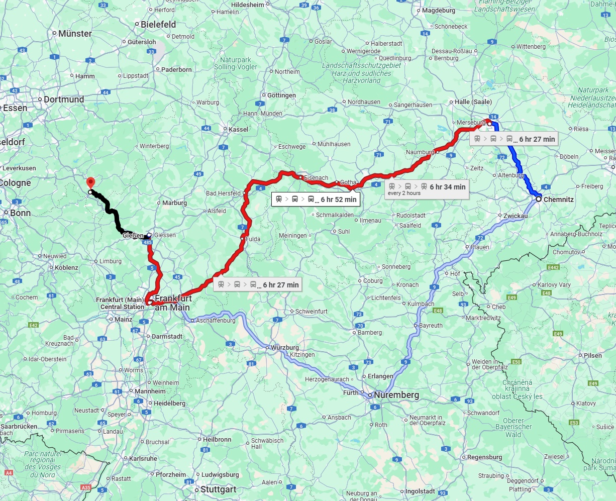 Anreise von Chemnitz Zu Siegen Über 