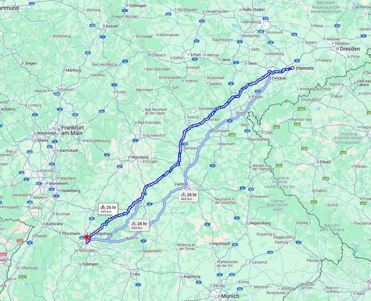 Anreise von Chemnitz Zu Stuttgart Über 