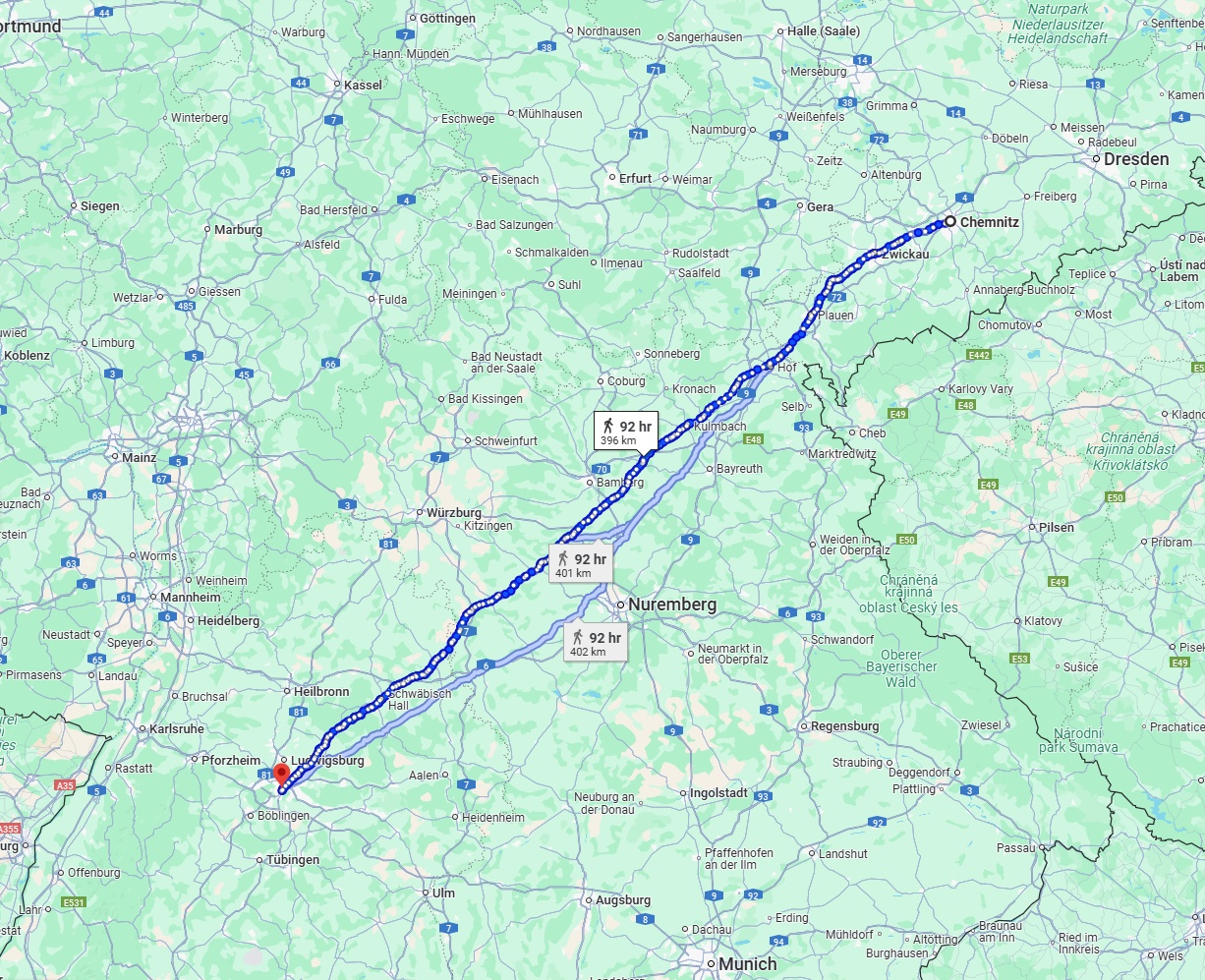 Anreise von Chemnitz Zu Stuttgart Über 