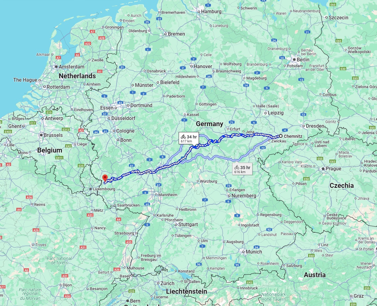 Anreise von Chemnitz Zu Trier Über 