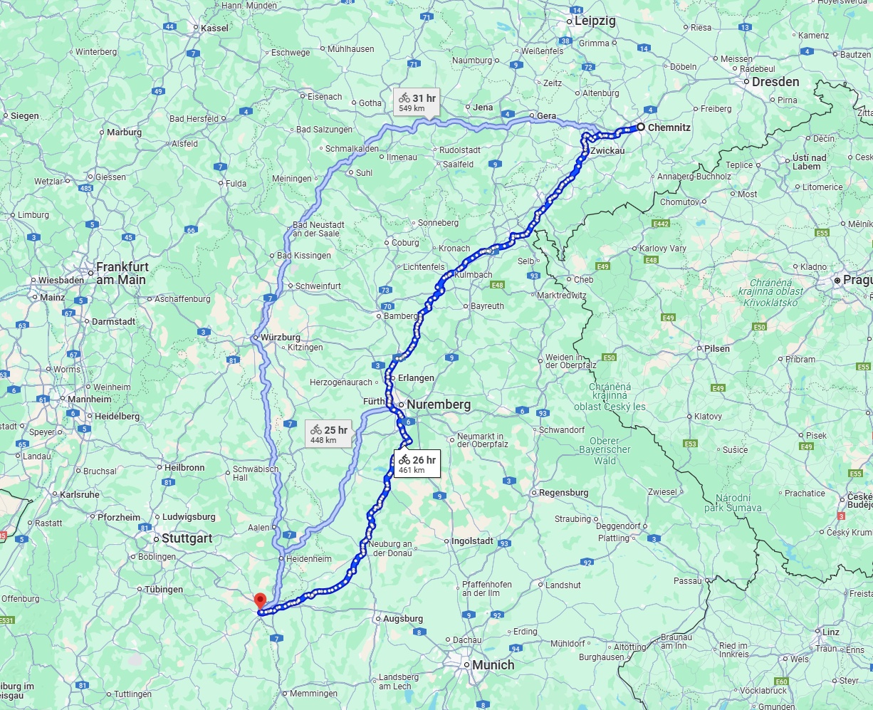 Anreise von Chemnitz Zu Ulm Über 