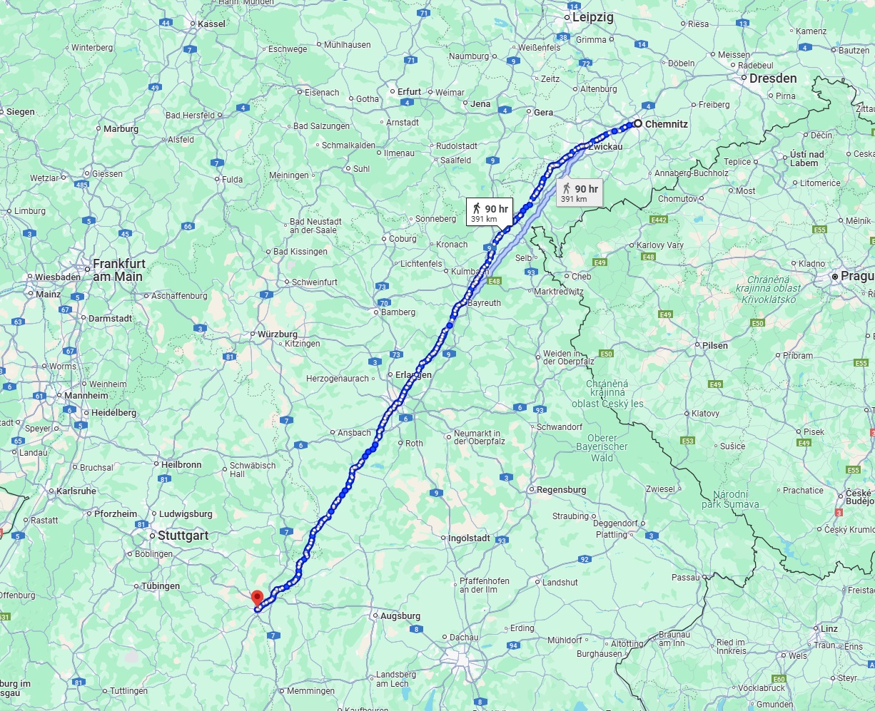 Anreise von Chemnitz Zu Ulm Über 