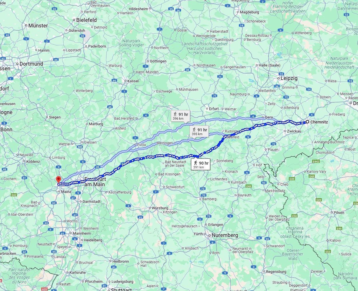 Anreise von Chemnitz Zu Wiesbaden Über 