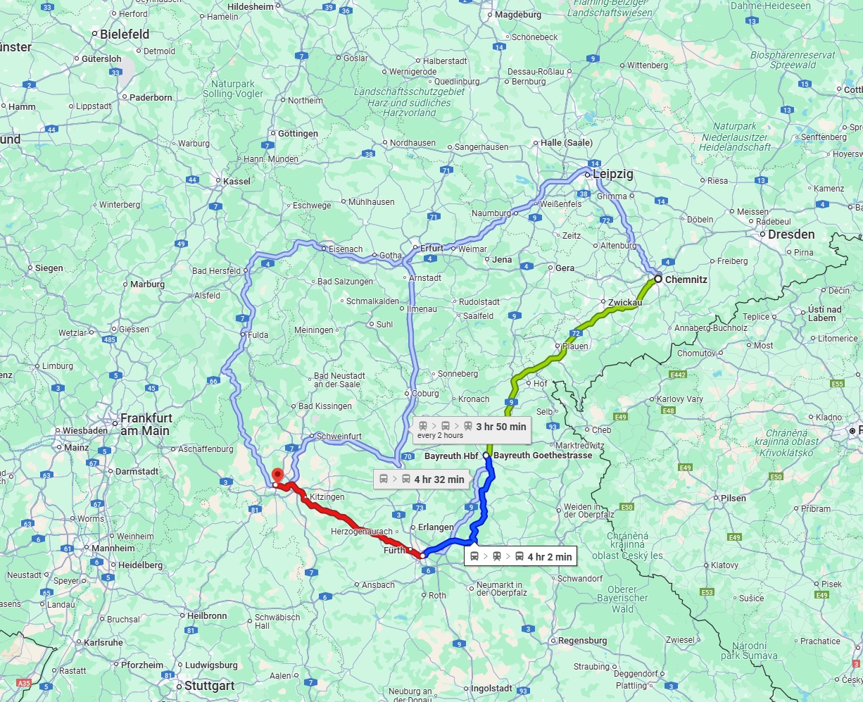 Anreise von Chemnitz Zu Würzburg Über 