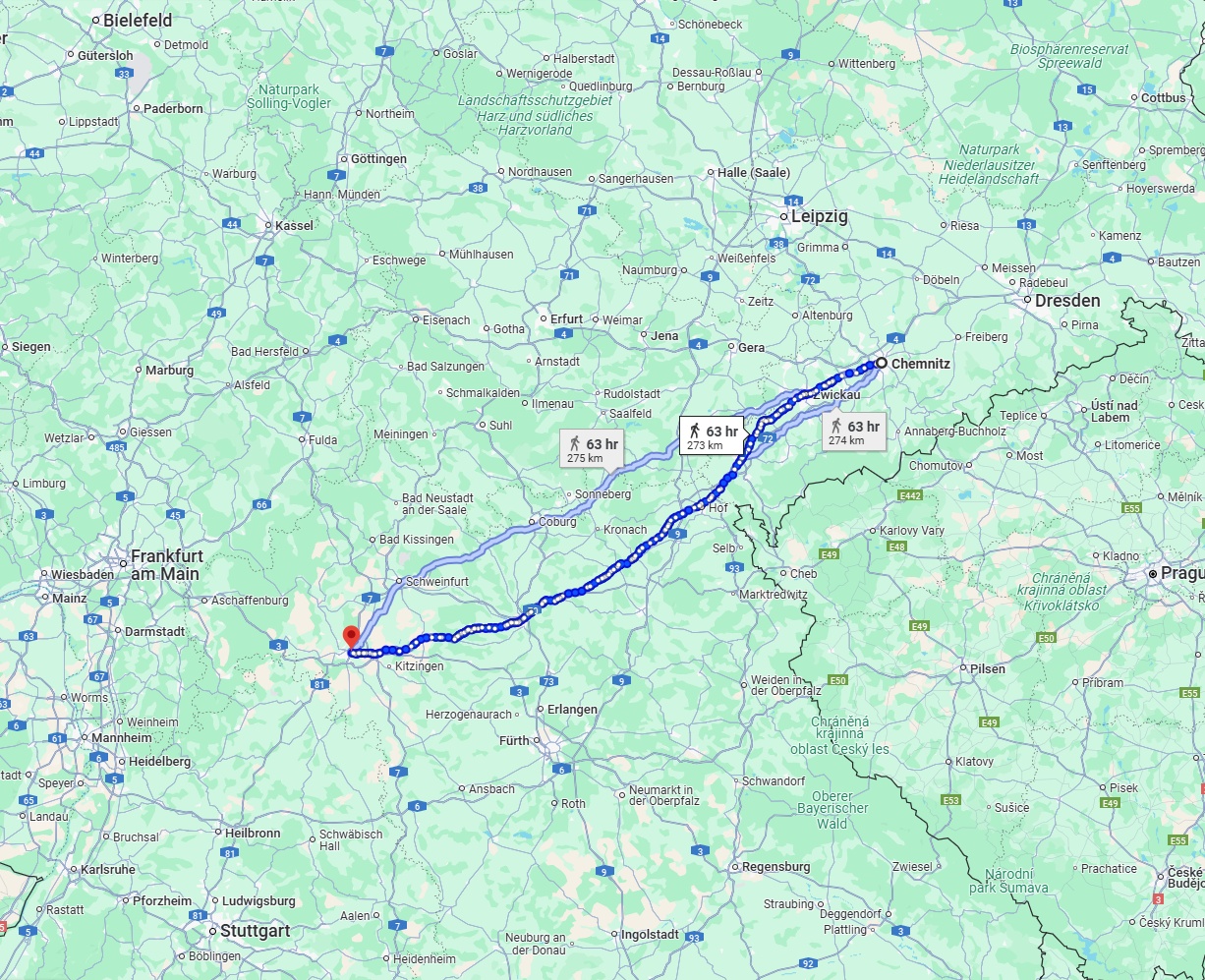 Anreise von Chemnitz Zu Würzburg Über 
