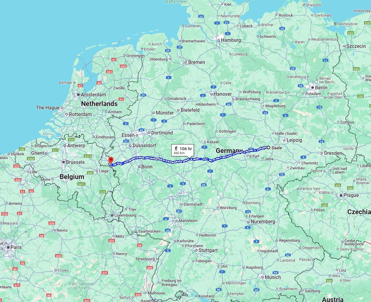 Anreise von Saale Zu Aachen Über 