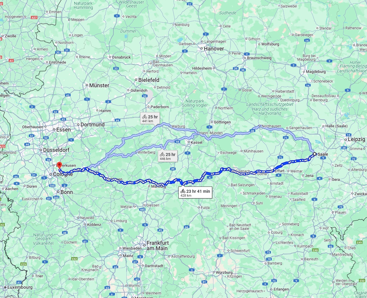 Anreise von Saale Zu Bergisch Gladbach Über 