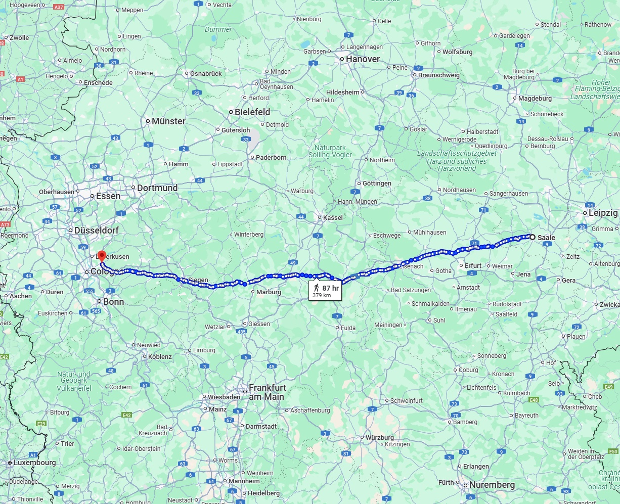 Anreise von Saale Zu Bergisch Gladbach Über 