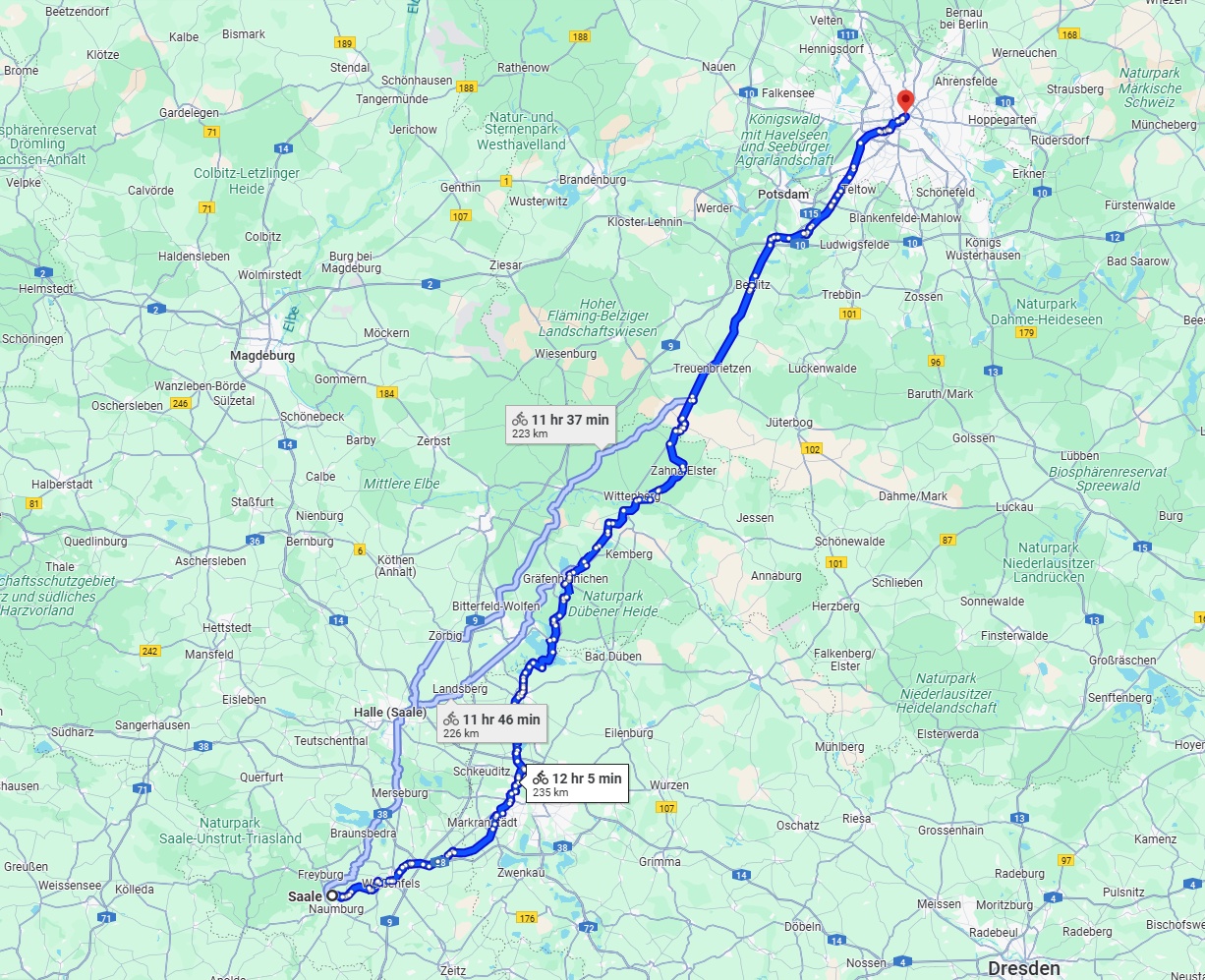 Anreise von Saale Zu Berlin Über 