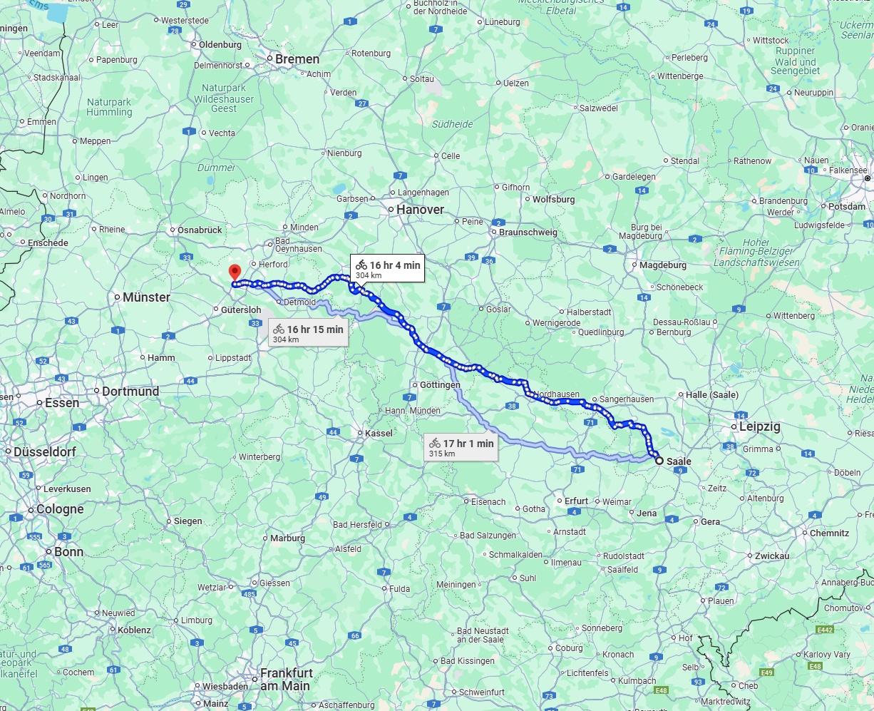 Anreise von Saale Zu Bielefeld Über 
