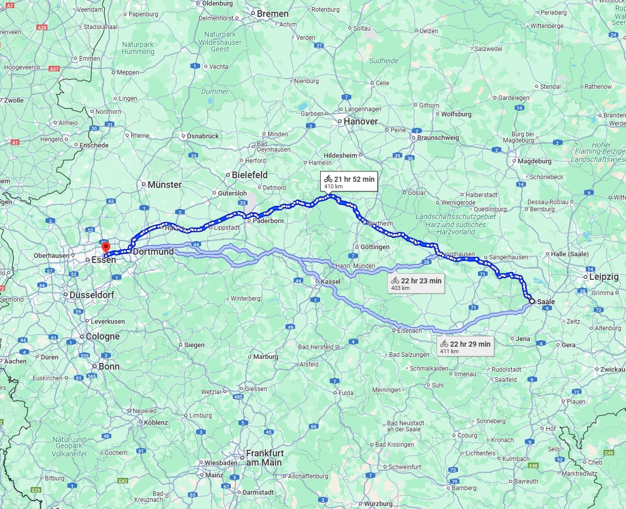 Anreise von Saale Zu Bochum Über 