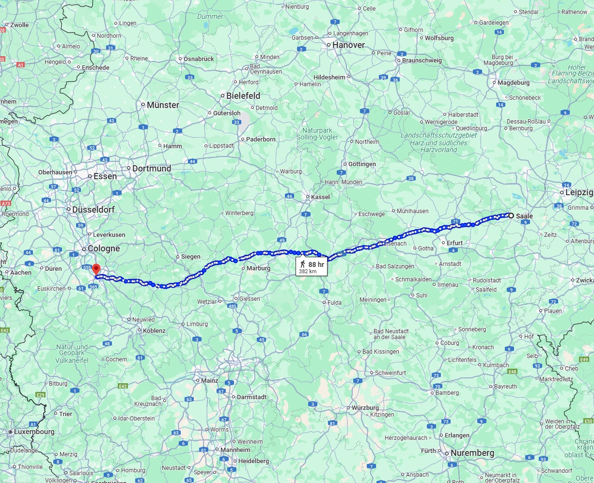 Anreise von Saale Zu Bonn Über 