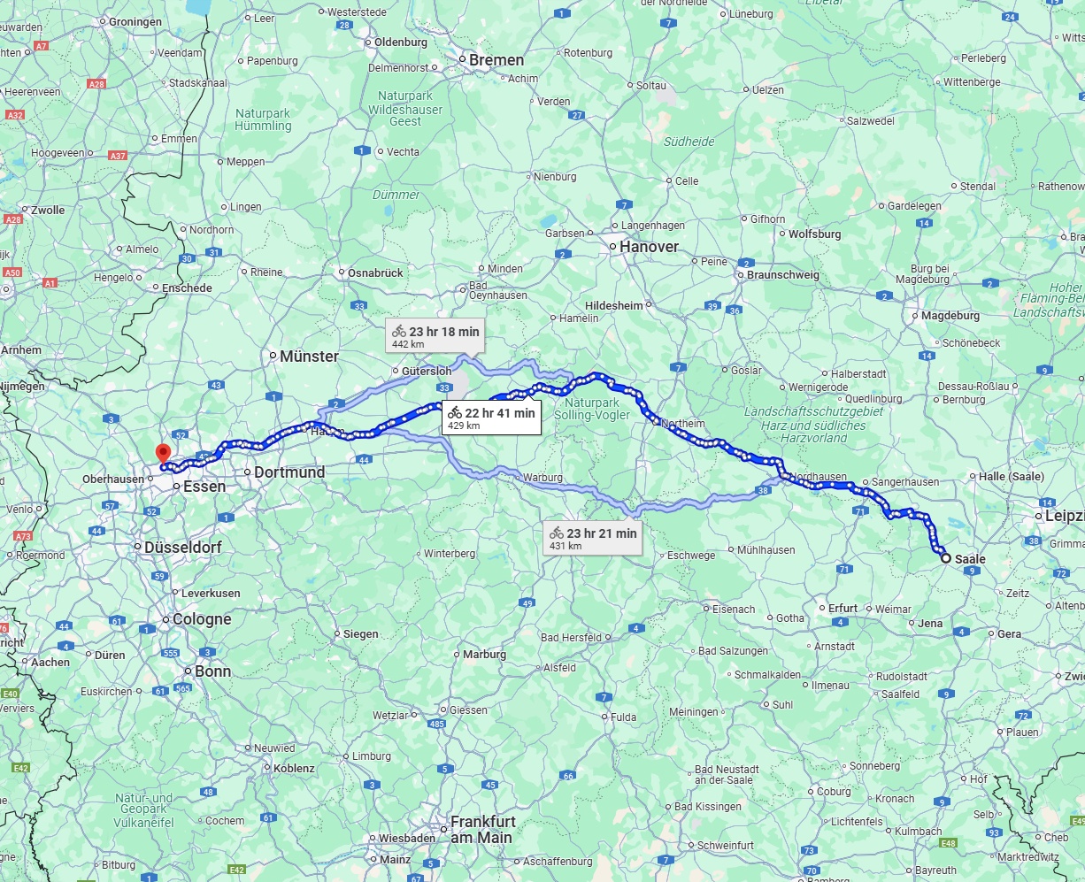 Anreise von Saale Zu Bottrop Über 