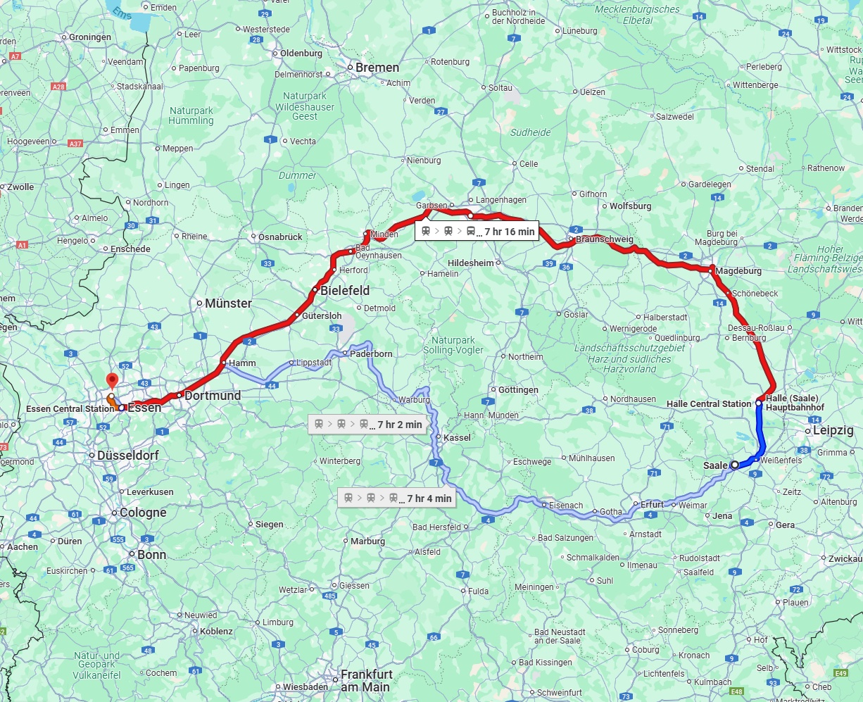 Anreise von Saale Zu Bottrop Über 