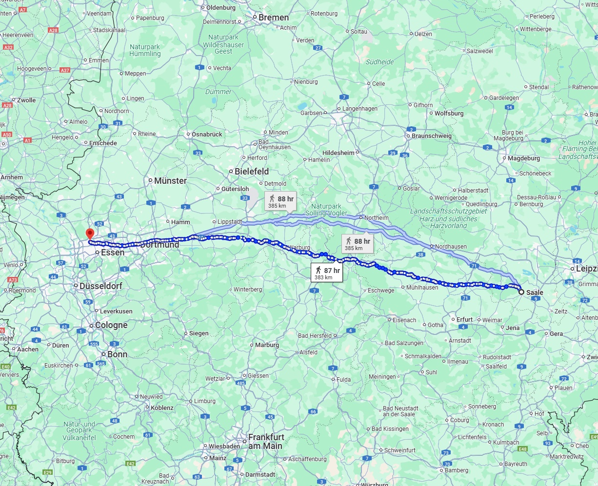 Anreise von Saale Zu Bottrop Über 