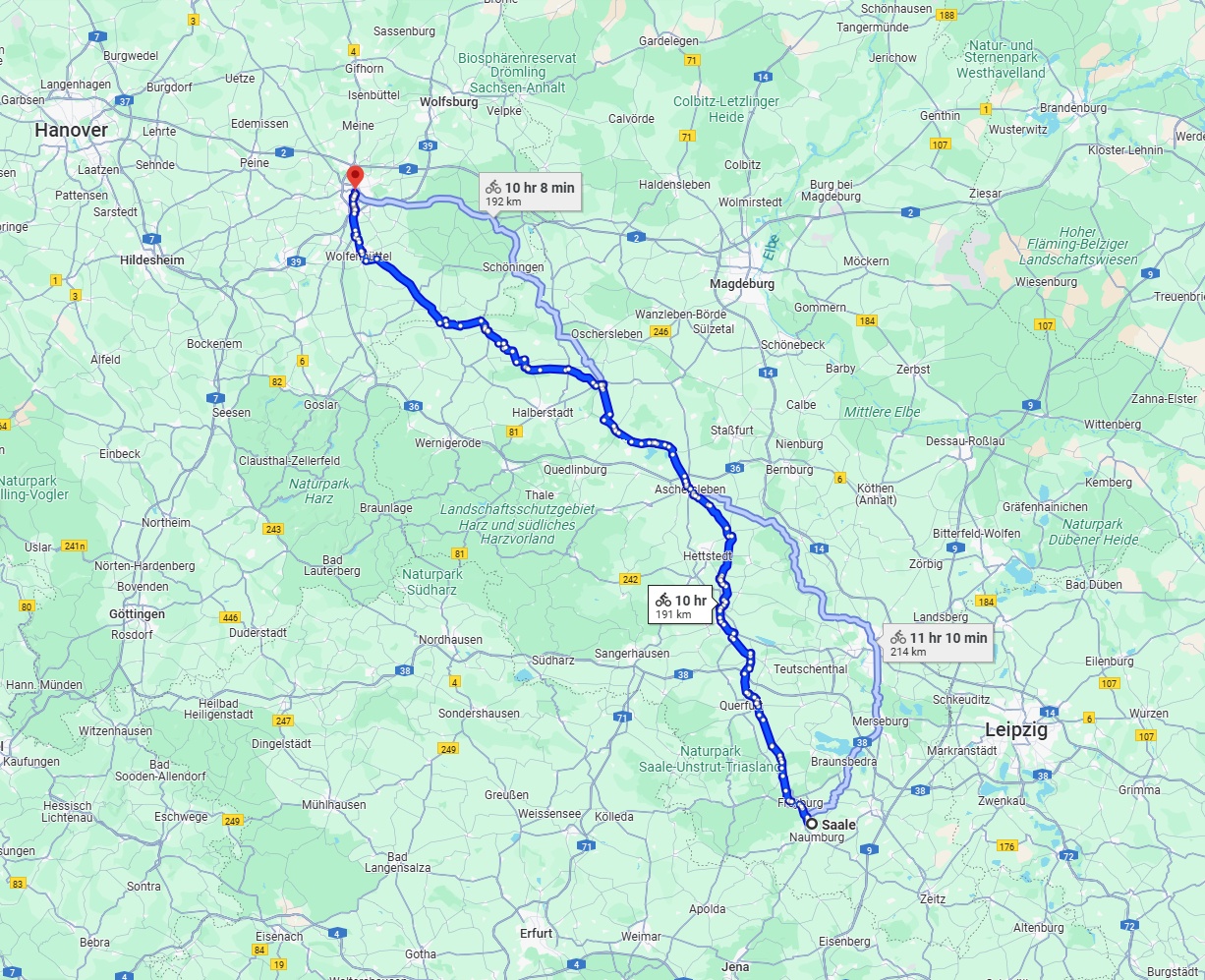 Anreise von Saale Zu Braunschweig Über 