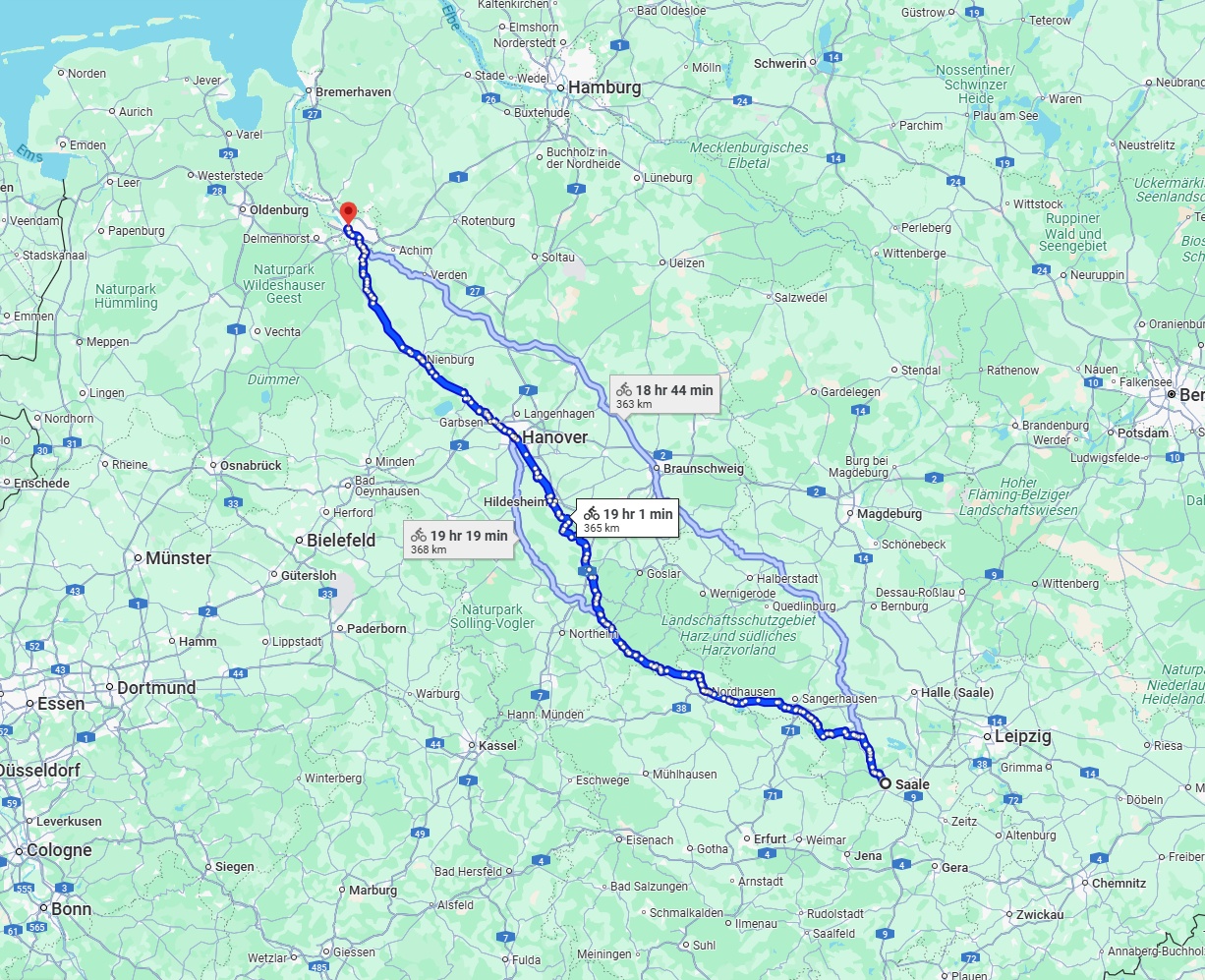Anreise von Saale Zu Bremen Über 