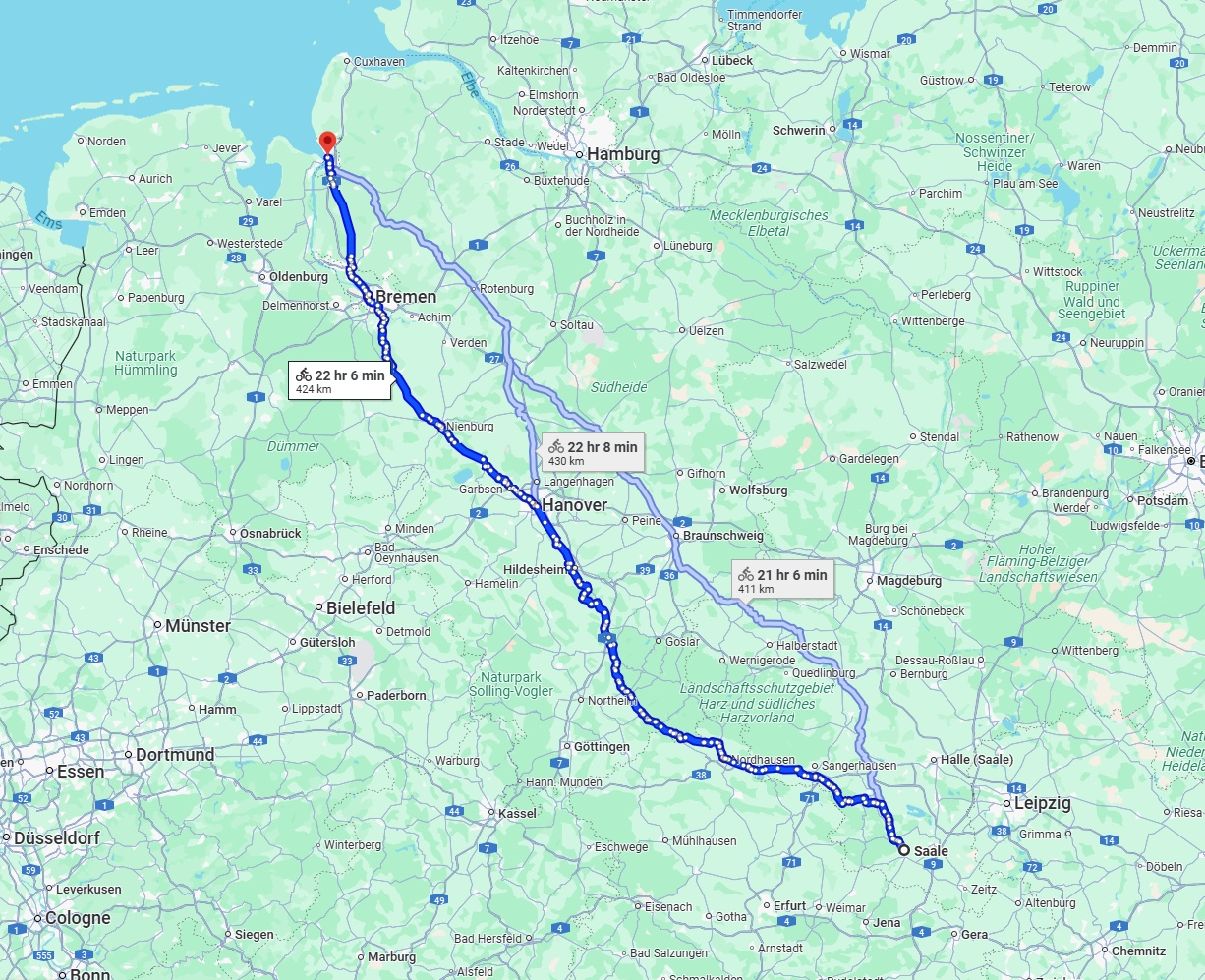 Anreise von Saale Zu Bremerhaven Über 