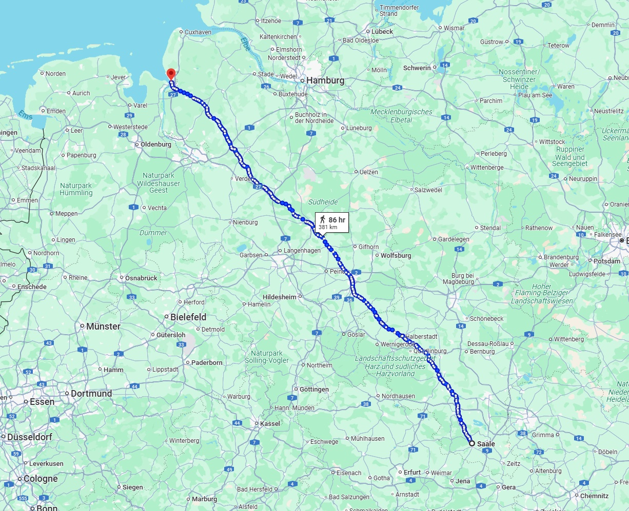 Anreise von Saale Zu Bremerhaven Über 