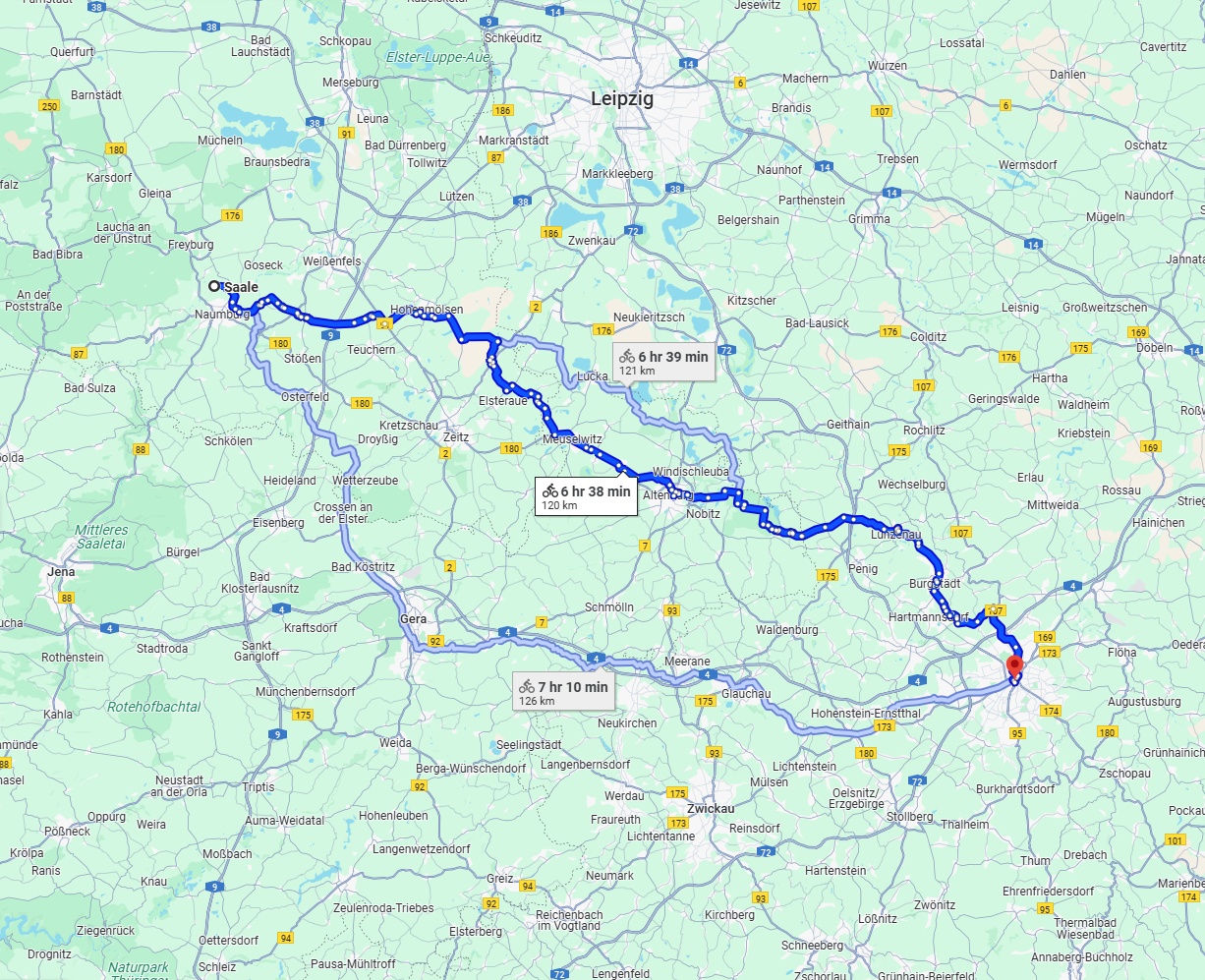 Anreise von Saale Zu Chemnitz Über 