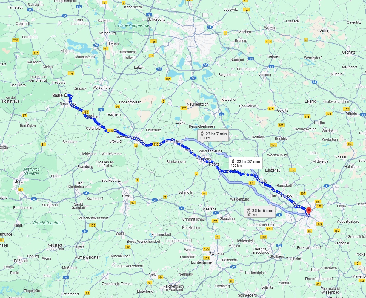 Anreise von Saale Zu Chemnitz Über 