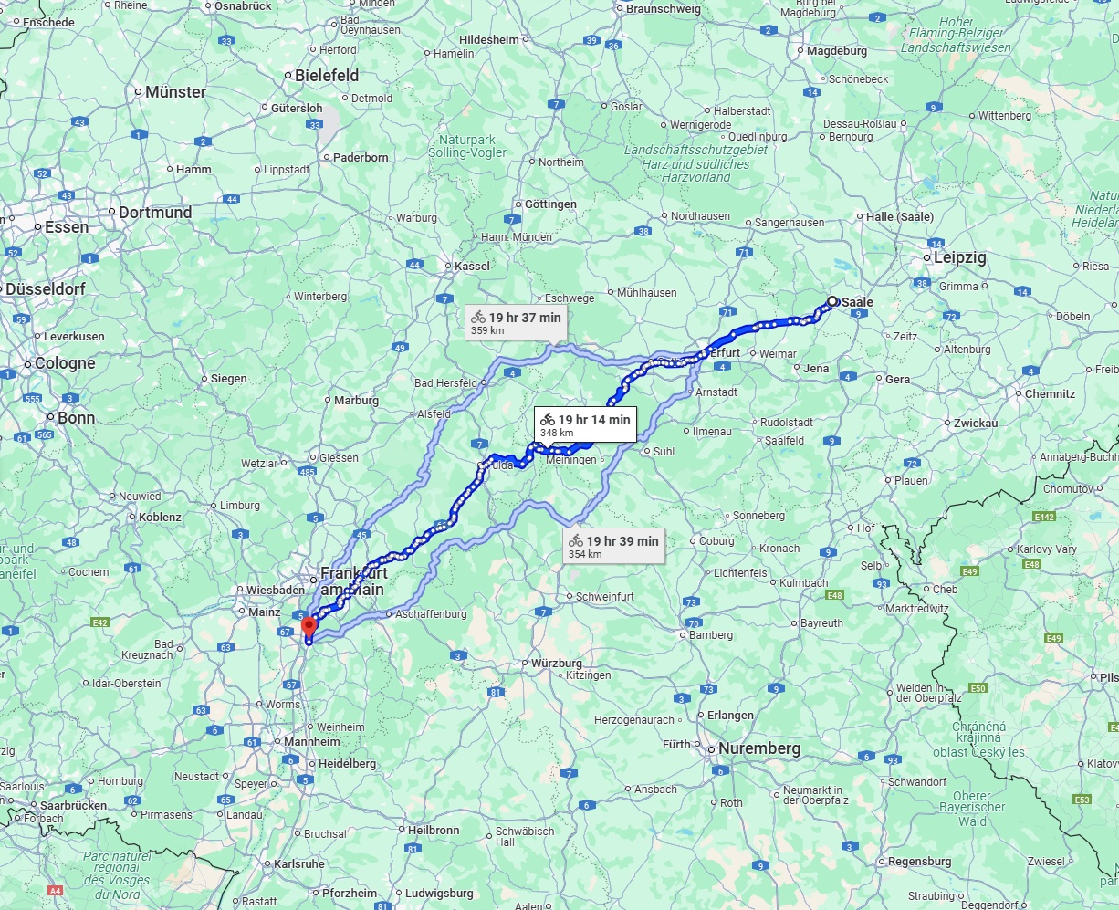 Anreise von Saale Zu Darmstadt Über 