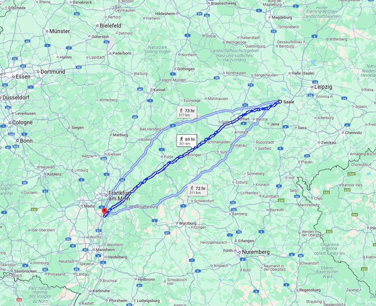 Anreise von Saale Zu Darmstadt Über 