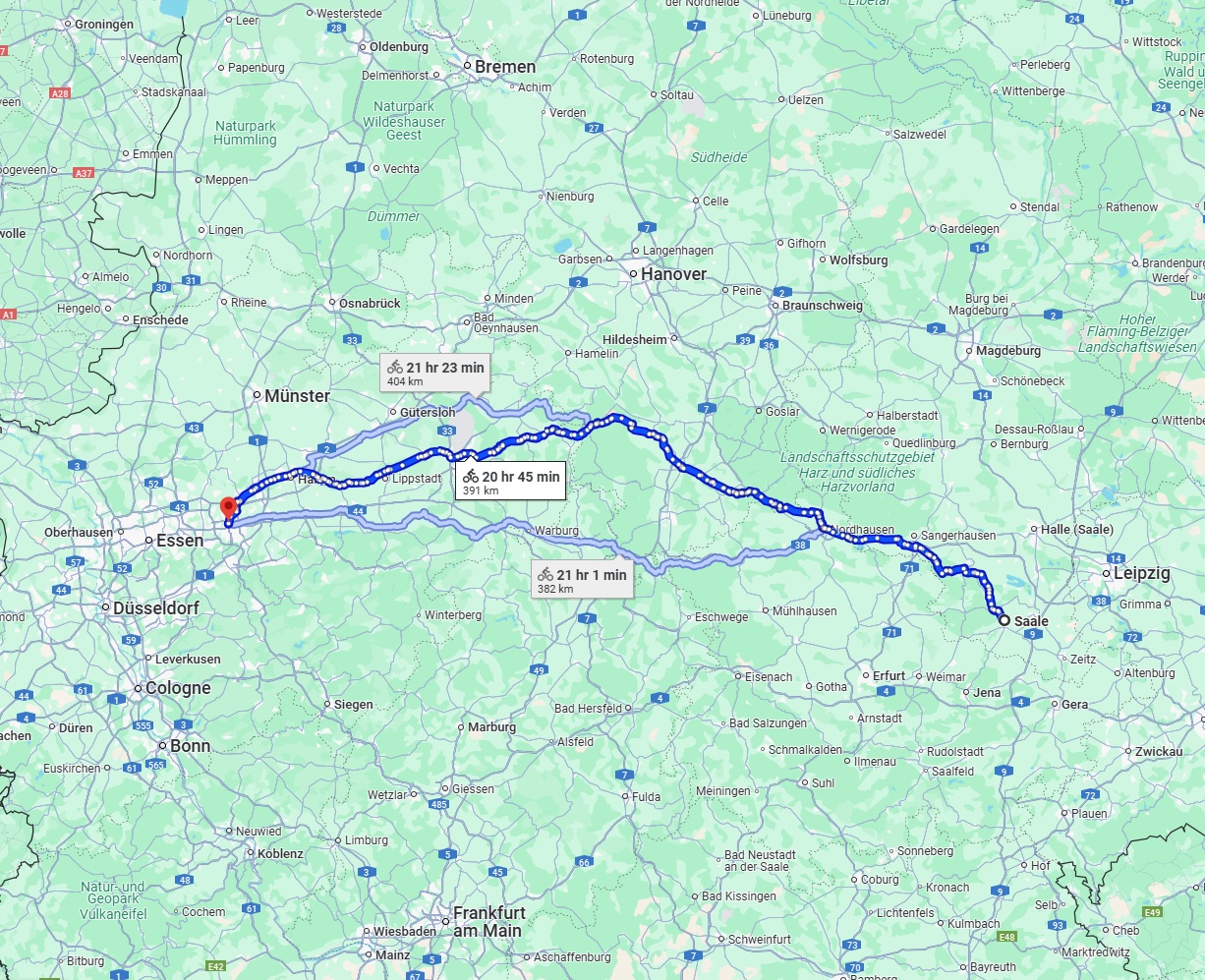 Anreise von Saale Zu Dortmund Über 