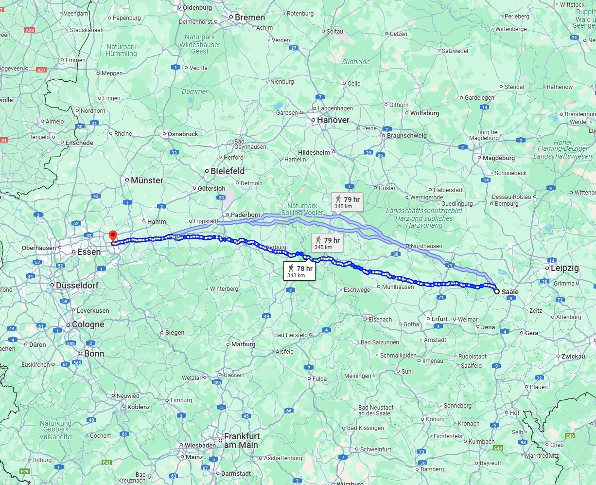 Anreise von Saale Zu Dortmund Über 