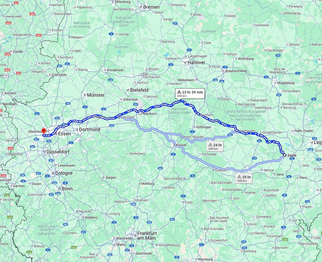 Anreise von Saale Zu Duisburg Über 