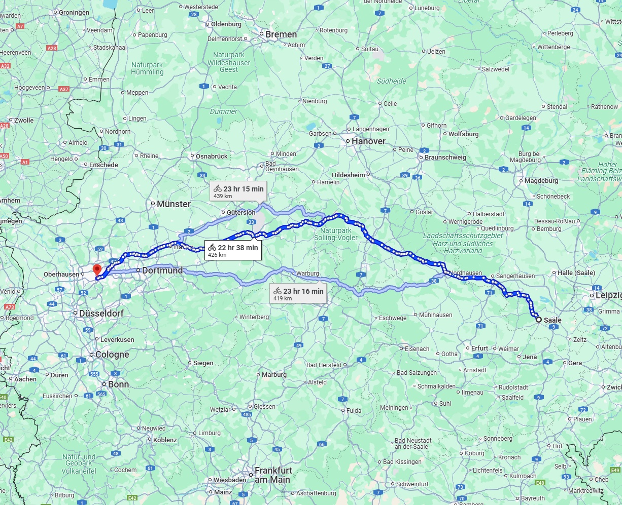 Anreise von Saale Zu Essen Über 