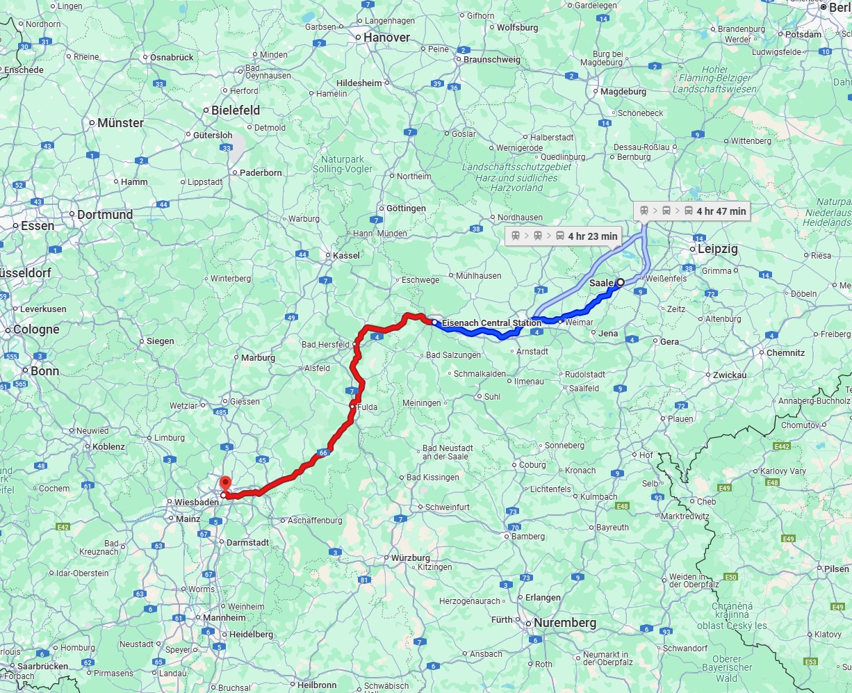 Anreise von Saale Zu Frankfurt am Main Über 