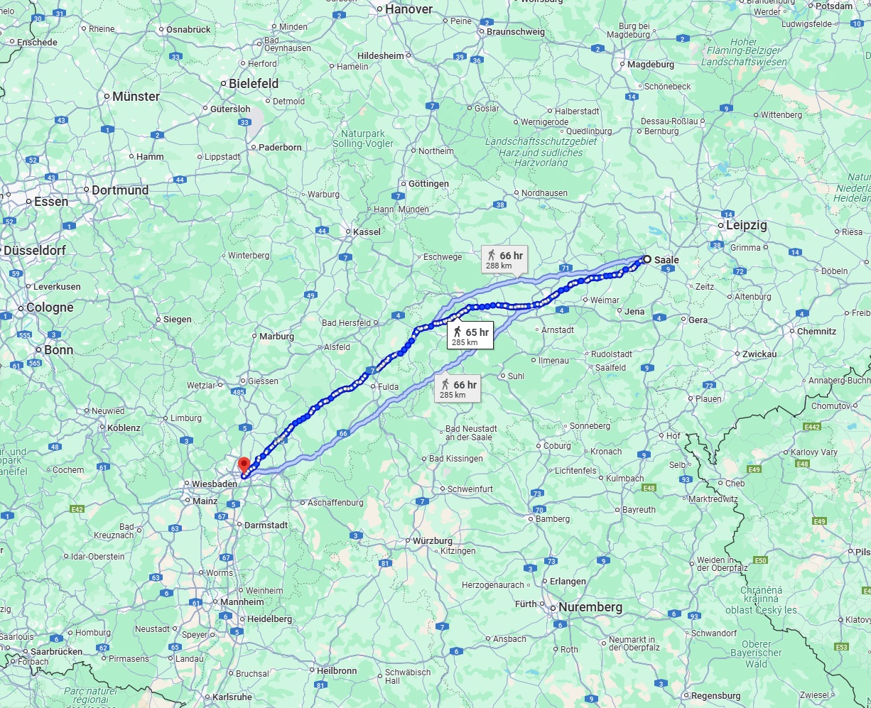 Anreise von Saale Zu Frankfurt am Main Über 