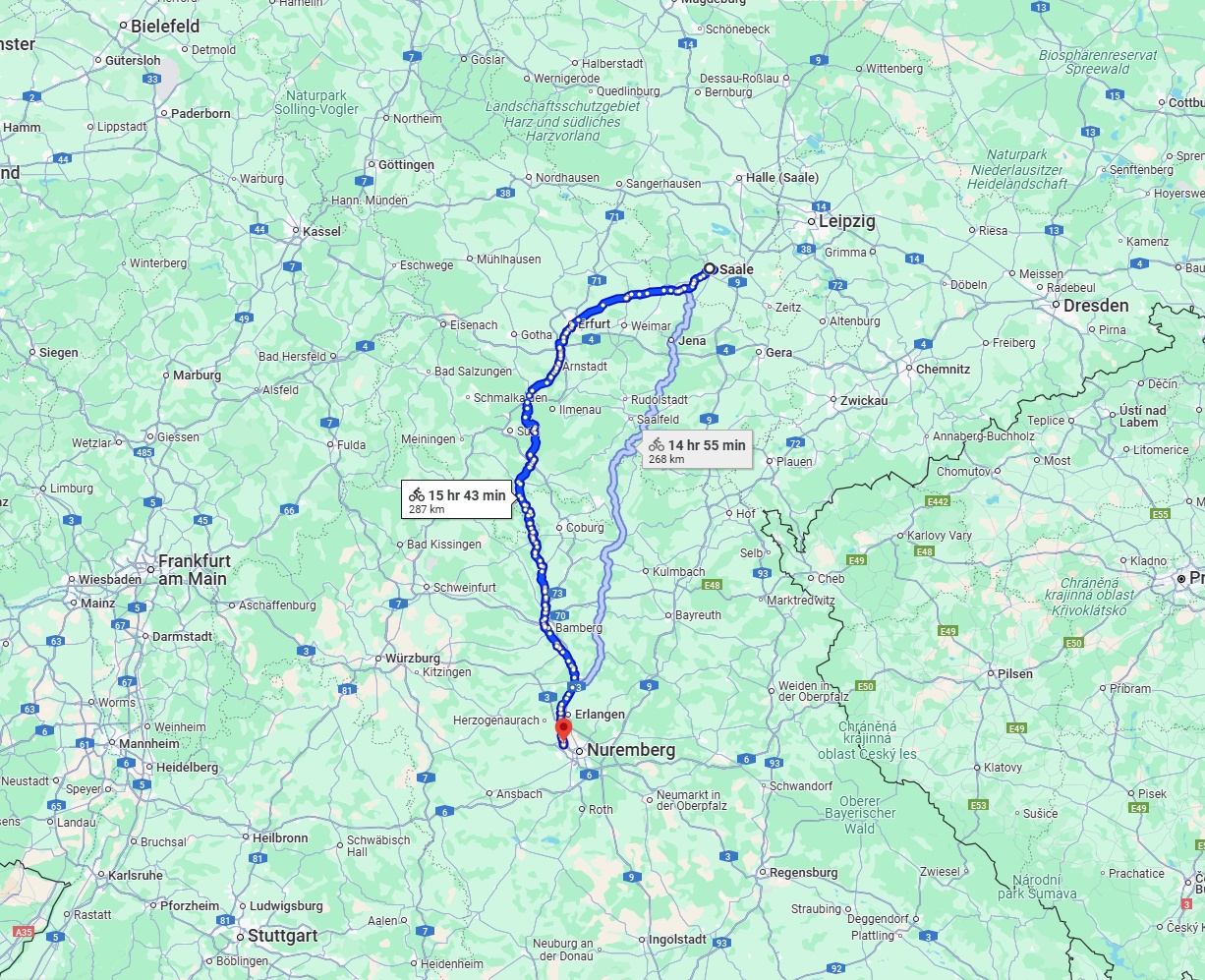Anreise von Saale Zu Fürth Über 