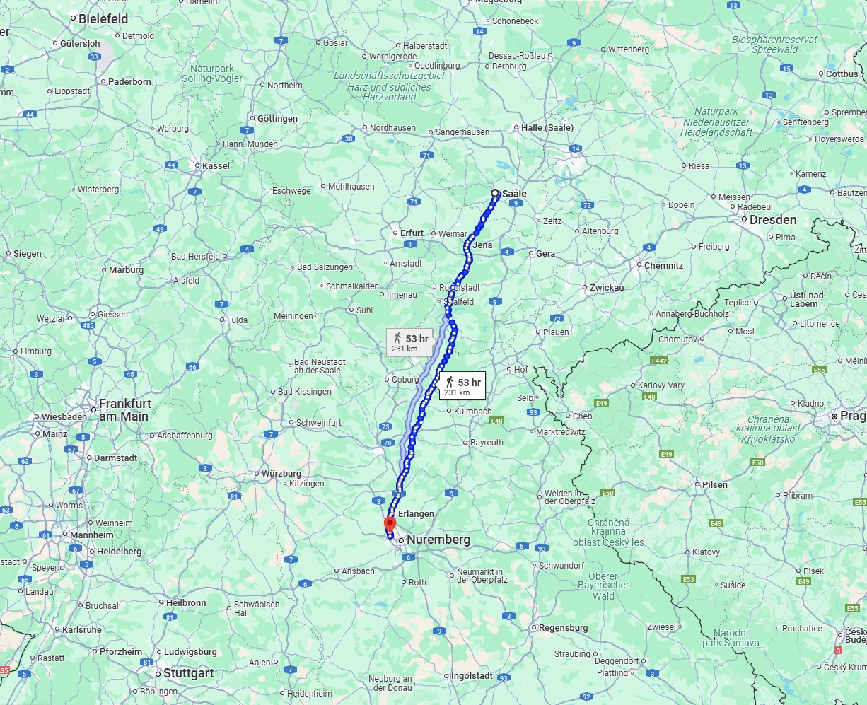 Anreise von Saale Zu Fürth Über 