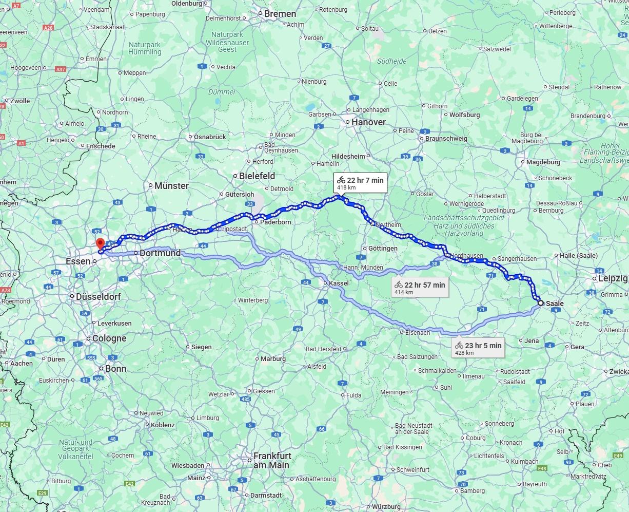 Anreise von Saale Zu Gelsenkirchen Über 