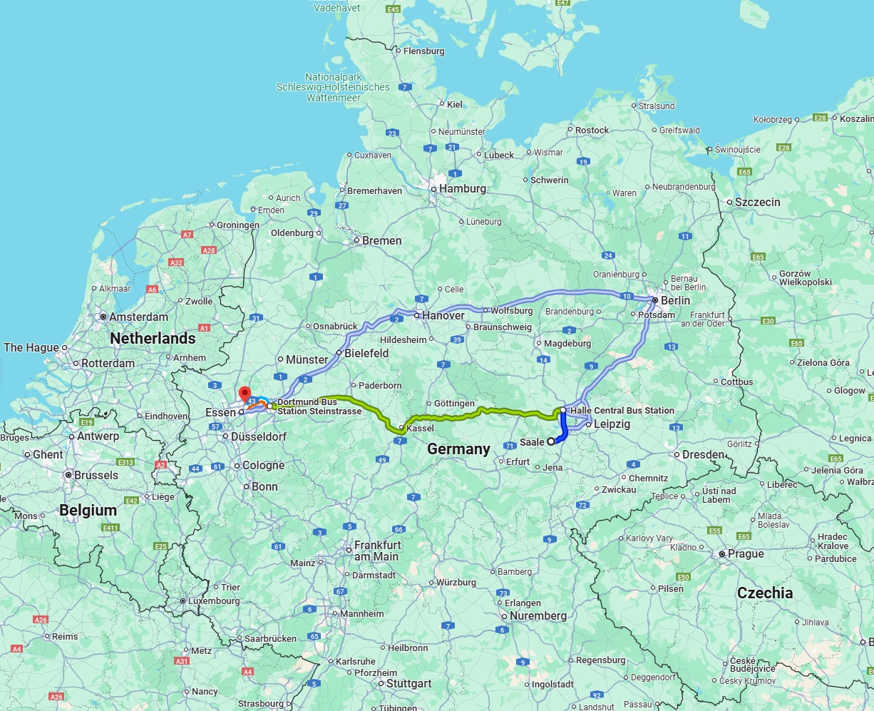 Anreise von Saale Zu Gelsenkirchen Über 