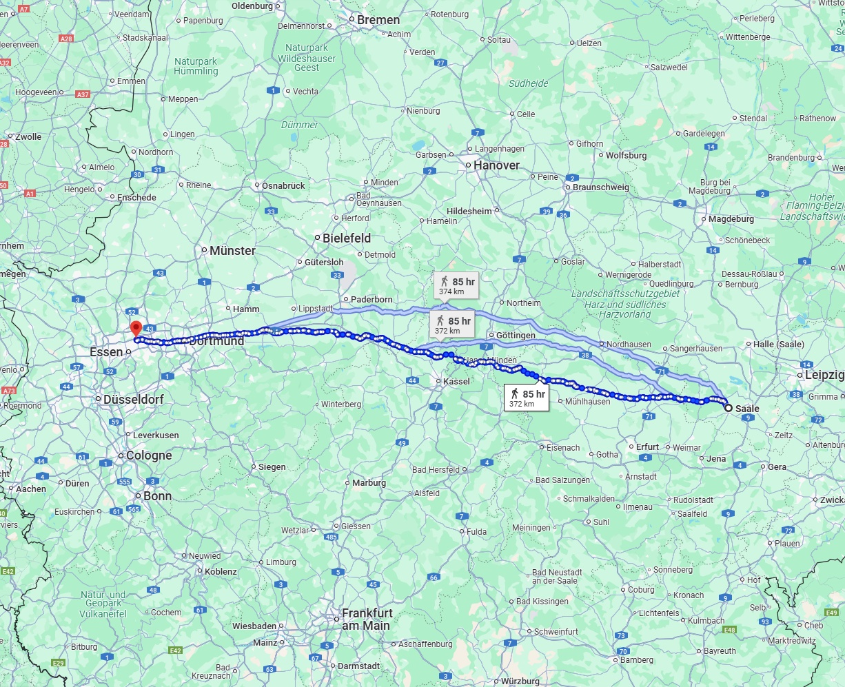 Anreise von Saale Zu Gelsenkirchen Über 