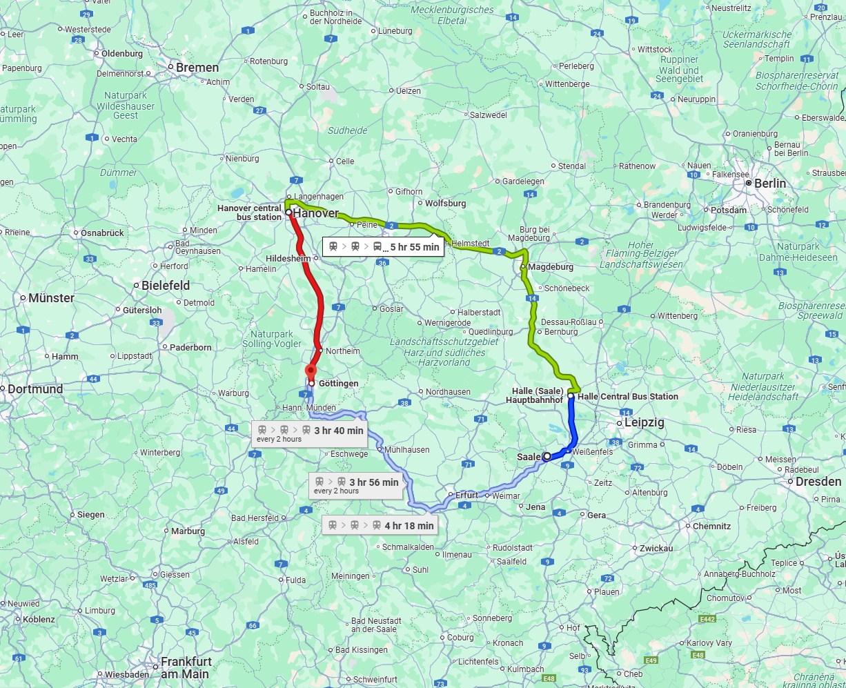 Anreise von Saale Zu Göttingen Über 