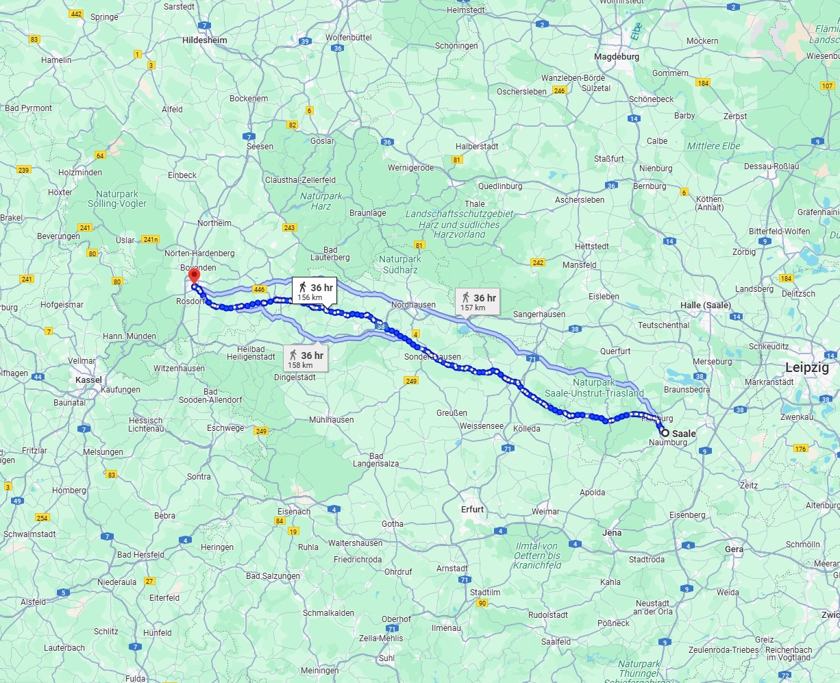 Anreise von Saale Zu Göttingen Über 
