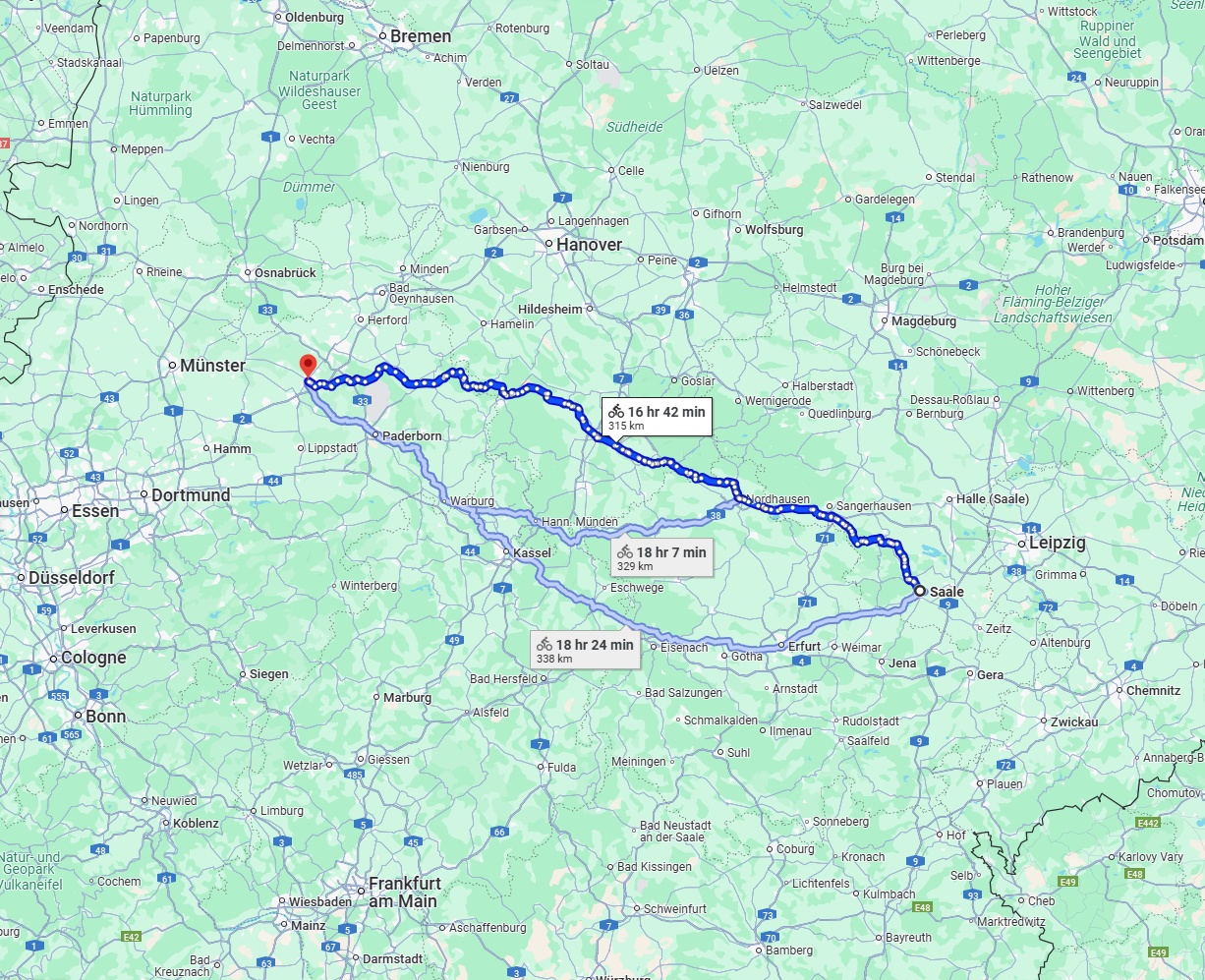 Anreise von Saale Zu Gütersloh Über 