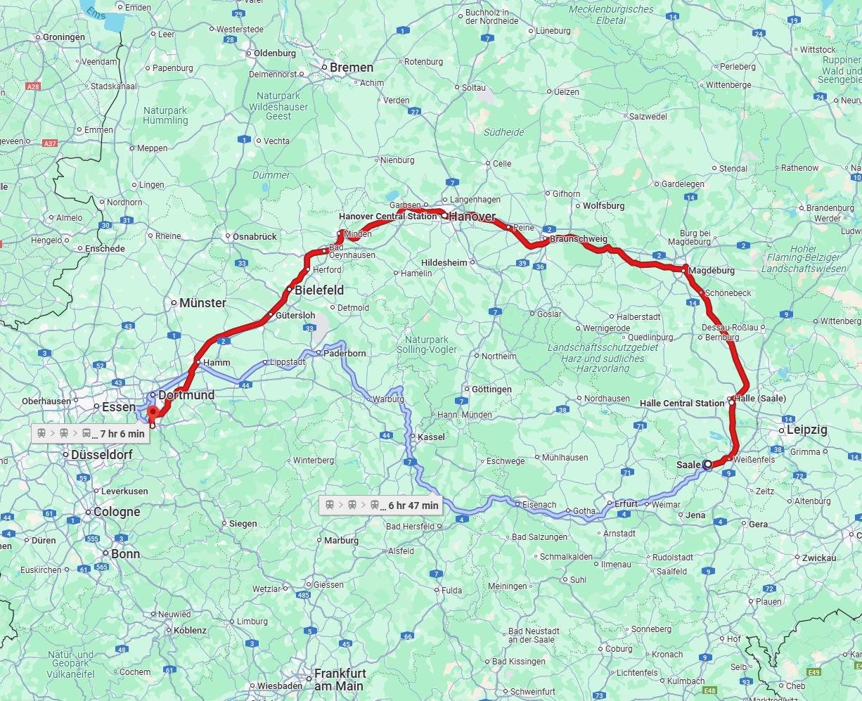 Anreise von Saale Zu Hagen Über 