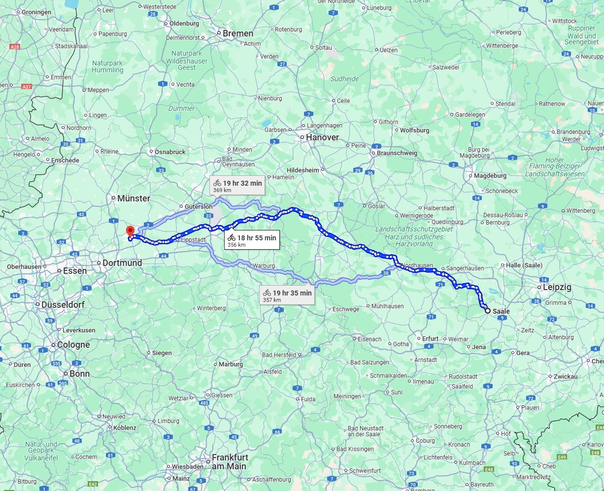 Anreise von Saale Zu Hamm Über 