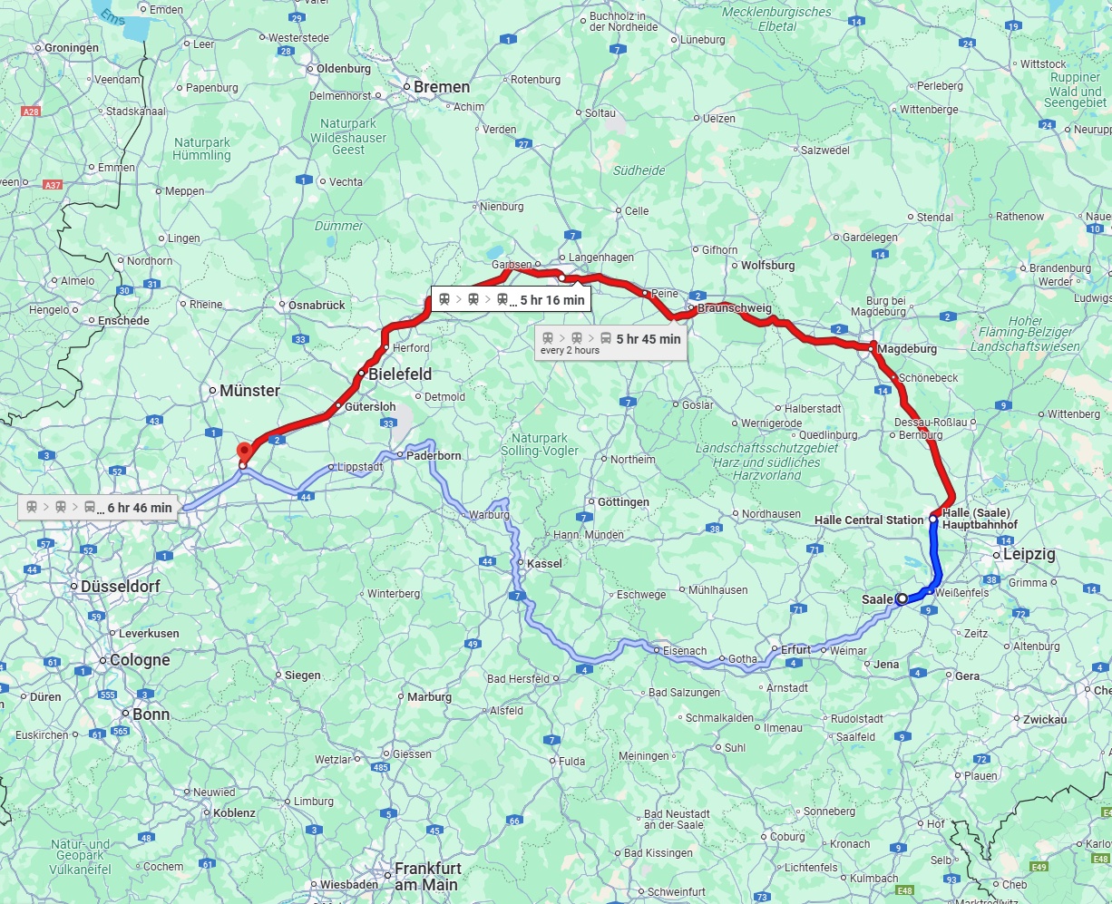 Anreise von Saale Zu Hamm Über 