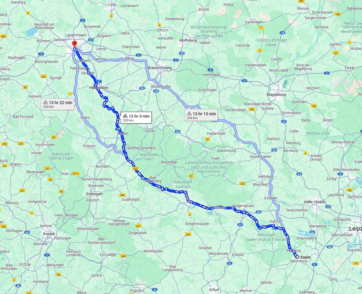 Anreise von Saale Zu Hannover Über 