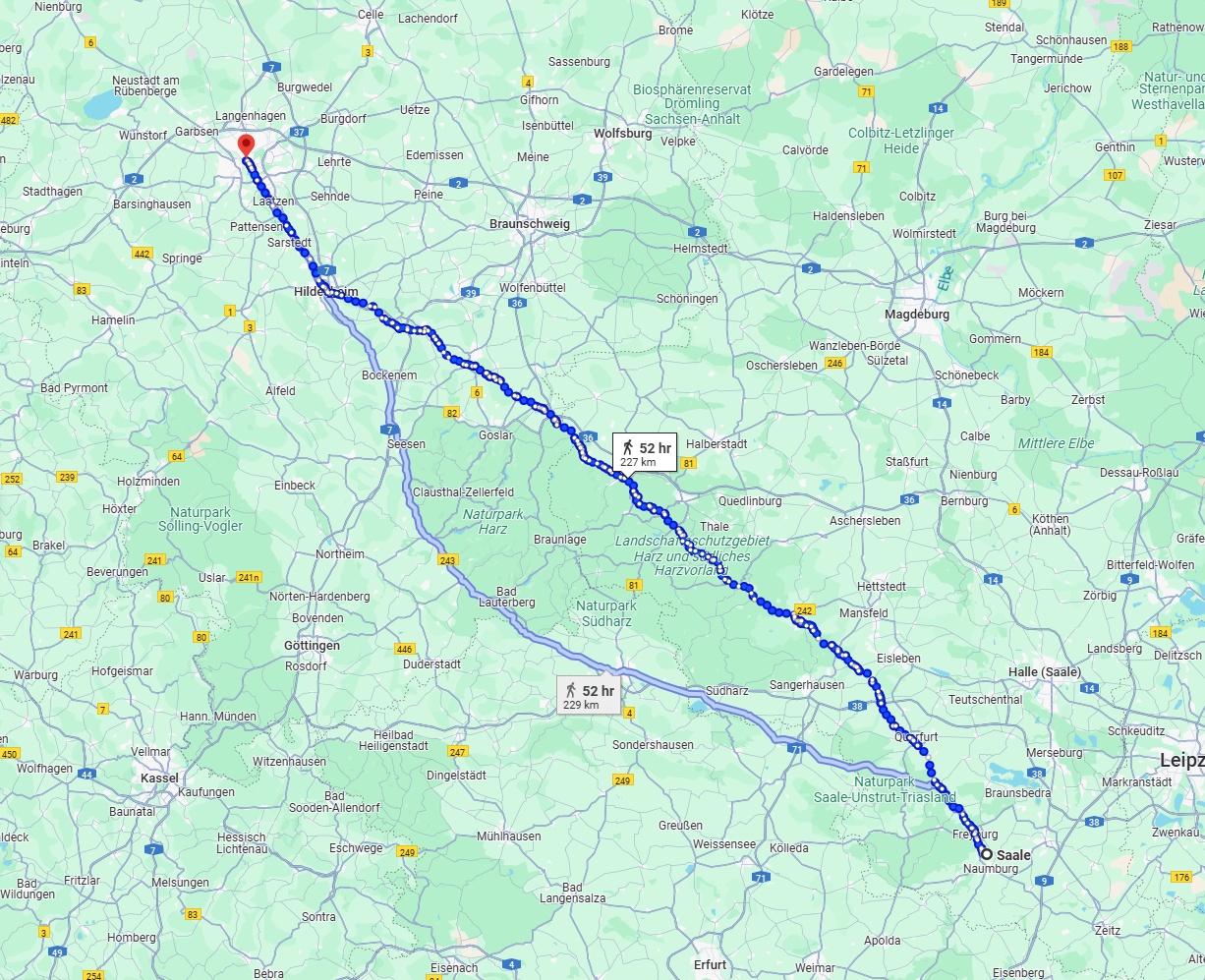 Anreise von Saale Zu Hannover Über 